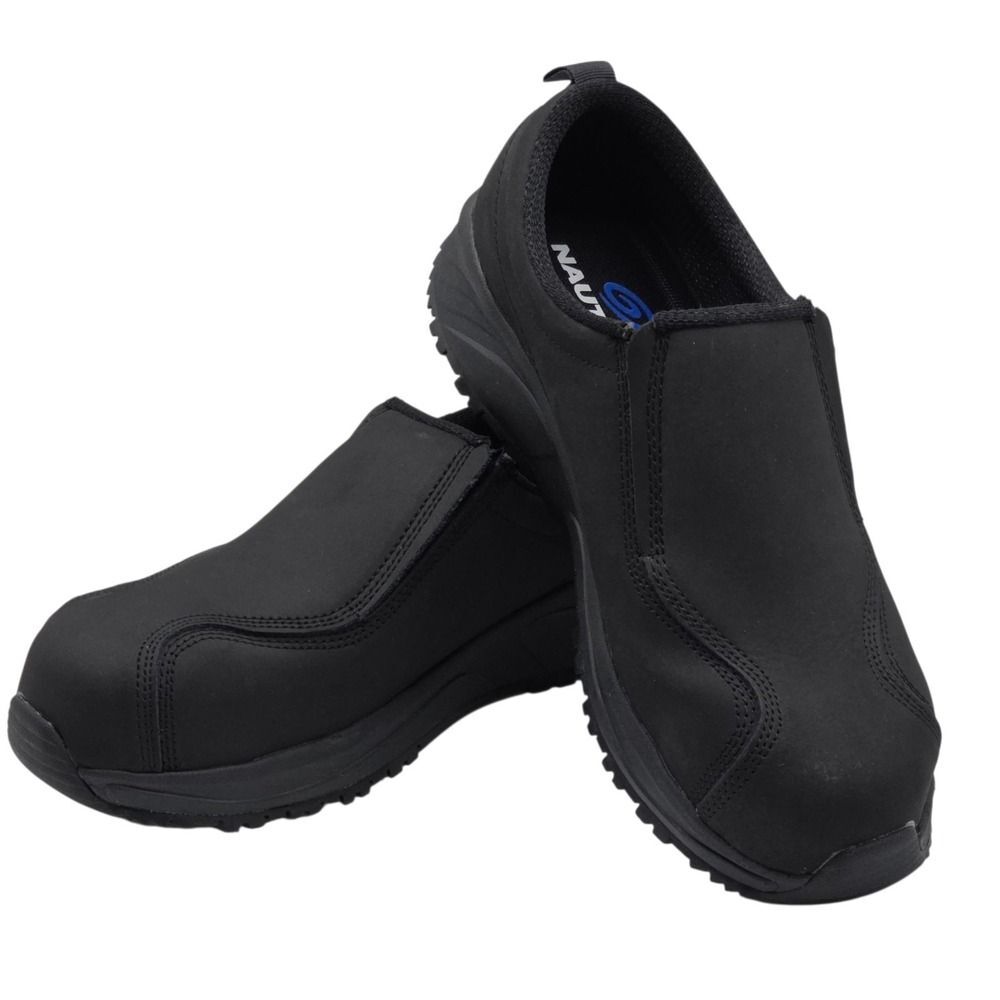 Nautilus N2531 Women's Black Safety Shoes 9.5M Guard Slip‎ On Metal Free Leather